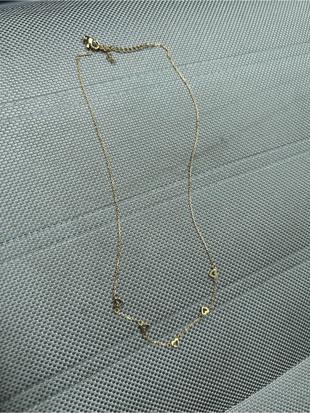 Goldtone Delicate Heart  Necklace - Women Jewelry -approx. 16 inches